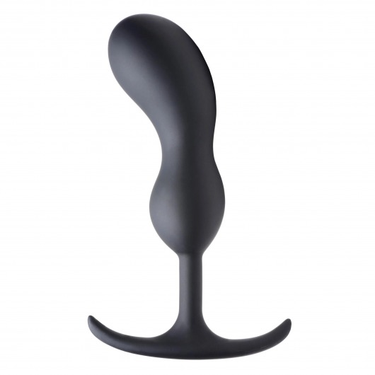 Черный массажер простаты с утяжелителями Premium Silicone Weighted Prostate Plug Large - 18,8 см. - XR Brands - в Реутове купить с доставкой