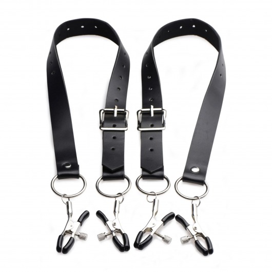 Ремни с зажимами для половых губ Spread Labia Spreader Straps with Clamps - XR Brands - купить с доставкой в Реутове