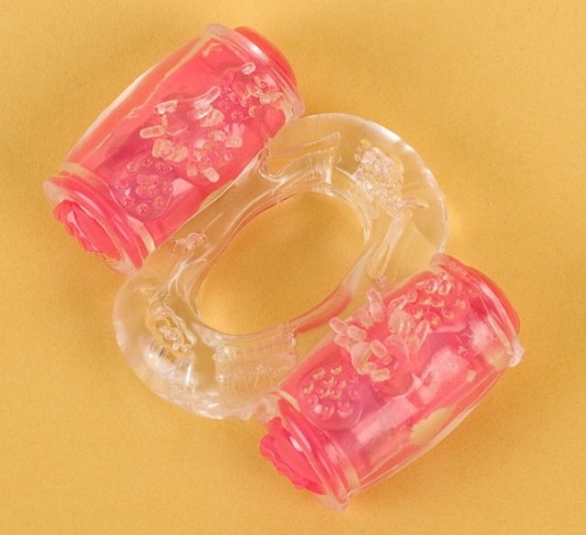 Прозрачное виброкольцо с двумя вибропульками - Toyfa Basic - в Реутове купить с доставкой