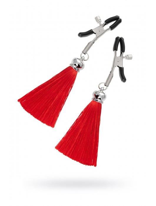 Зажимы на соски «Прищепки» с красными кисточками из шелка - Pecado - купить с доставкой в Реутове