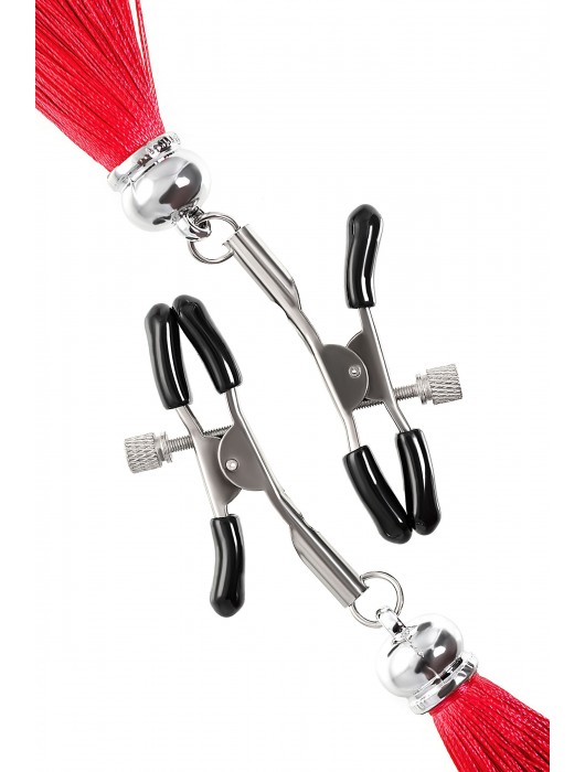 Зажимы на соски «Прищепки» с красными кисточками из шелка - Pecado - купить с доставкой в Реутове