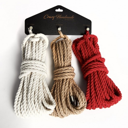 Набор из 3 разноцветных веревок для шибари - Crazy Handmade - купить с доставкой в Реутове