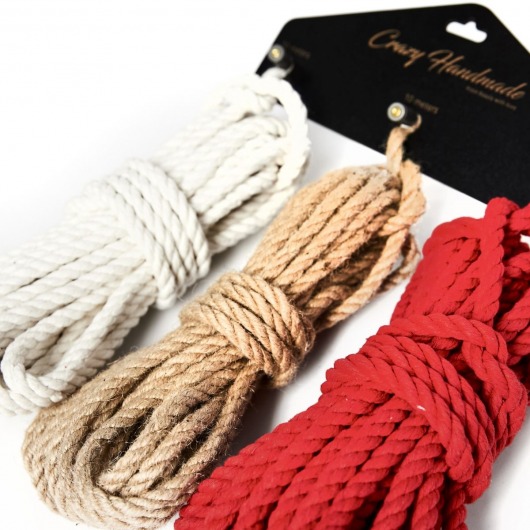 Набор из 3 разноцветных веревок для шибари - Crazy Handmade - купить с доставкой в Реутове