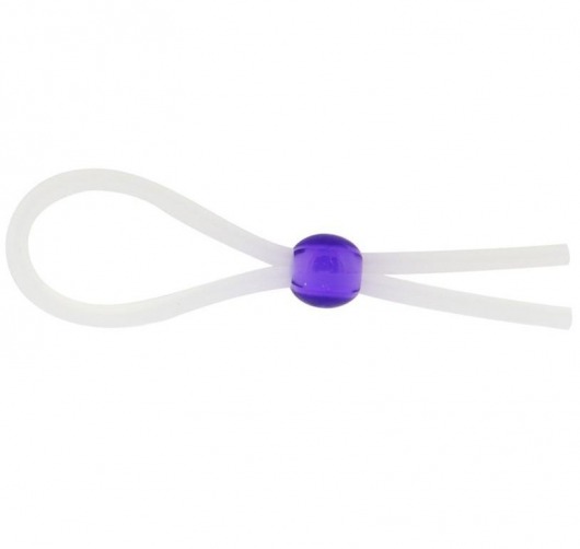 Прозрачное лассо с фиолетовой бусиной SILICONE COCK RING WITH BEAD LAVENDER - NMC - в Реутове купить с доставкой