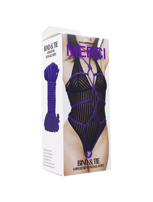 Фиолетовая верёвка для связывания и фиксации Bind Tie - 9,14 м. - Doc Johnson - купить с доставкой в Реутове