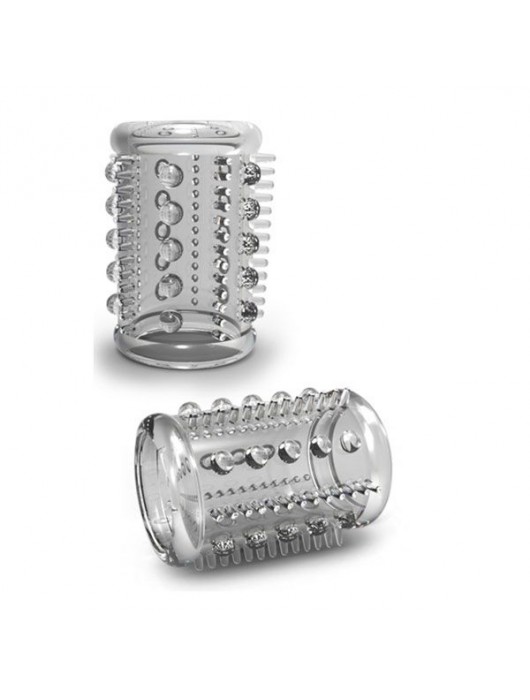 Прозрачная насадка с шипами и шишечками STAY HARD COCK SLEEVE 03 CLEAR - Blush Novelties - в Реутове купить с доставкой