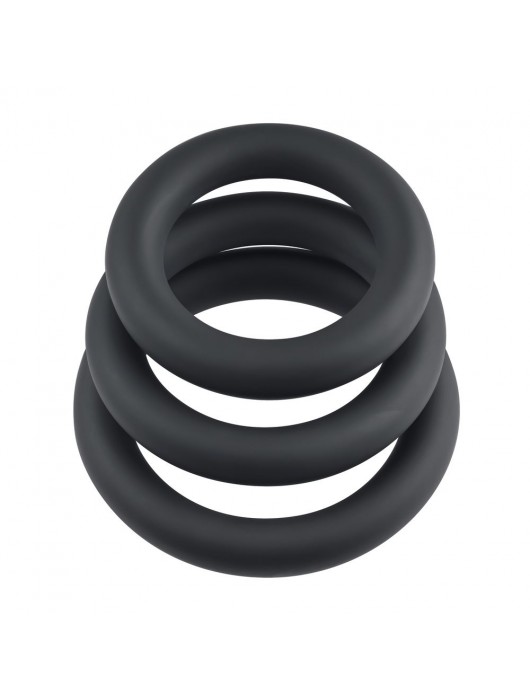 Набор из 3 черных эрекционных колец 3 Ring Circus - Selopa - в Реутове купить с доставкой
