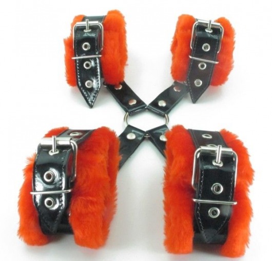 Набор оков с красным мехом BDSM Light - БДСМ Арсенал - купить с доставкой в Реутове
