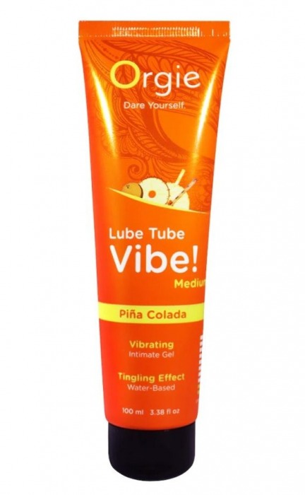 Гель с эффектом вибрации Lube Tube Vibe Medium Pina Colada - 100 мл. - ORGIE - купить с доставкой в Реутове