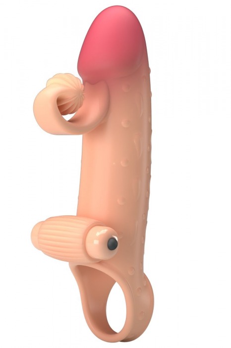 Телесная вибронасадка на пенис с подхватом мошонки - 20 см. - Baile - в Реутове купить с доставкой
