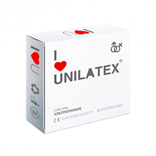 Ультратонкие презервативы Unilatex Ultra Thin - 3 шт. - Unilatex - купить с доставкой в Реутове