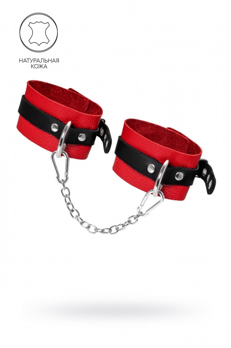 Красно-черные мягкие оковы с одним ремешком и люверсами - Pecado - купить с доставкой в Реутове