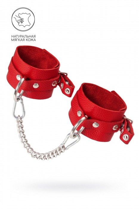 Красные мягкие кожаные оковы с люверсами - Pecado - купить с доставкой в Реутове