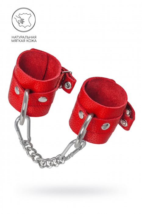 Красные мягкие кожаные наручники с люверсами - Pecado - купить с доставкой в Реутове