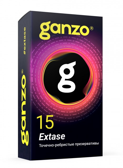 Презервативы анатомической формы с точечной и ребристой структурой Ganzo Extase - 15 шт. - Ganzo - купить с доставкой в Реутове