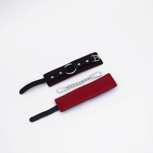 Черно-красные кожаные наручники - Crazy Handmade - купить с доставкой в Реутове