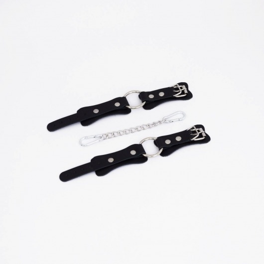 Черные кожаные наручники с кольцом - Crazy Handmade - купить с доставкой в Реутове