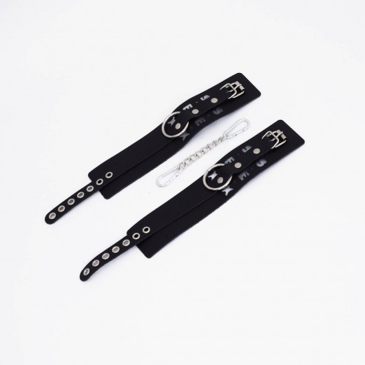 Черные кожаные оковы Sex - Crazy Handmade - купить с доставкой в Реутове