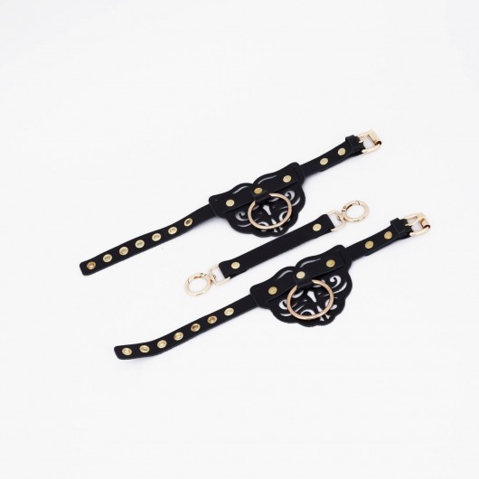 Черные оковы с золотистой фурнитурой - Crazy Handmade - купить с доставкой в Реутове
