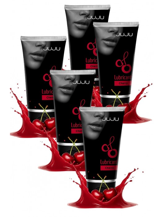 Набор из 5 съедобных лубрикантов JUJU со вкусом вишни - JuJu - купить с доставкой в Реутове