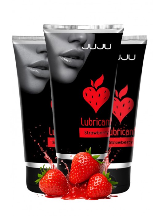 Набор из 3 съедобных лубрикантов JUJU со вкусом клубники - JuJu - купить с доставкой в Реутове