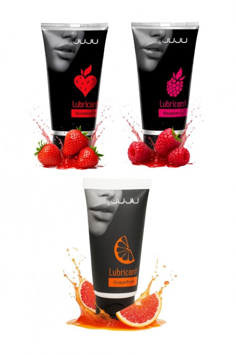Набор из 3 съедобных лубрикантов JUJU (клубника, малина, грейпфрут) - JuJu - купить с доставкой в Реутове