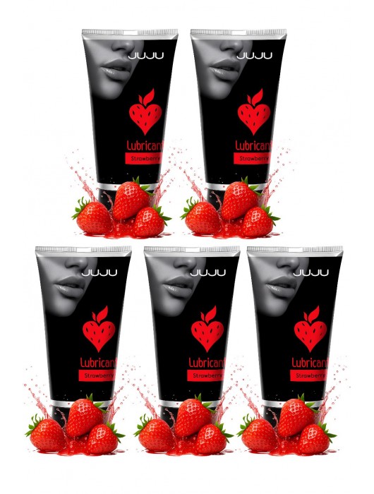 Набор из 5 съедобных лубрикантов JUJU со вкусом клубники - JuJu - купить с доставкой в Реутове