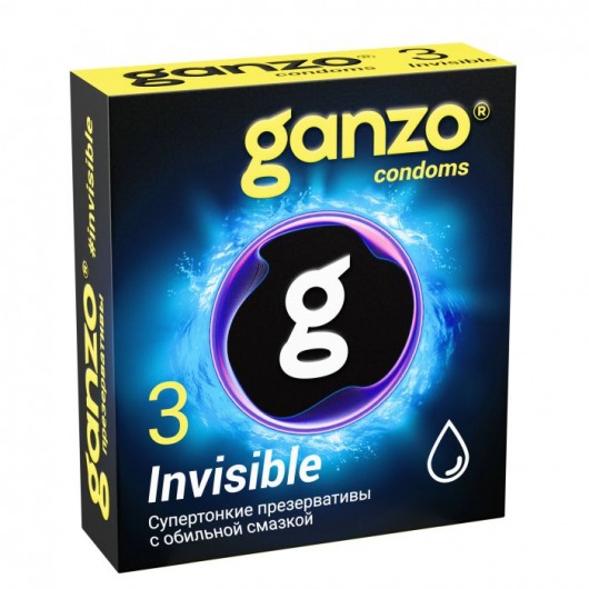 Супертонкие презервативы Ganzo Invisible - 3 шт. - Ganzo - купить с доставкой в Реутове