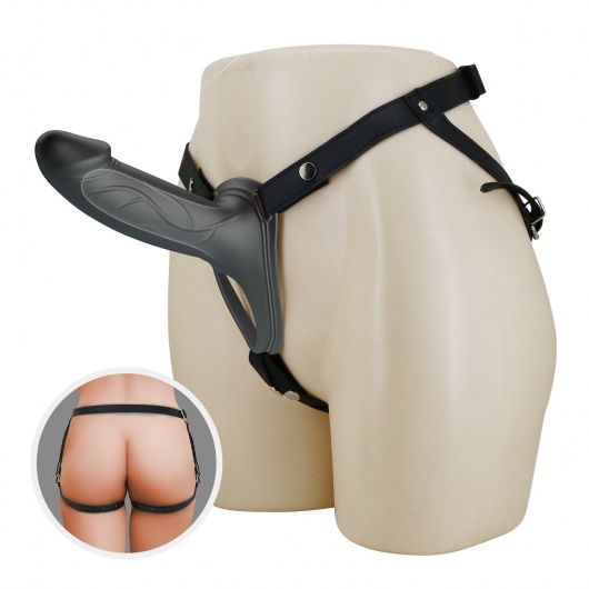 Черный полый мужской страпон London - 16,8 см. - Baile - купить с доставкой в Реутове