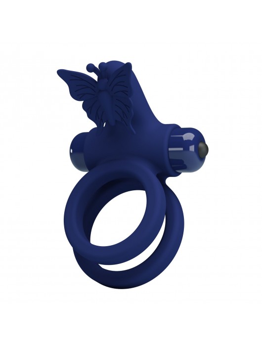 Синее эрекционное кольцо с вибростимуляцией клитора - Baile - в Реутове купить с доставкой