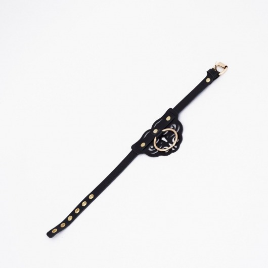 Черный чокер с клепками и золотистой фурнитурой - Crazy Handmade - купить с доставкой в Реутове