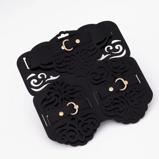 Фигурный набор для БДСМ-игр с узорами и золотистой фурнитурой - Crazy Handmade - купить с доставкой в Реутове