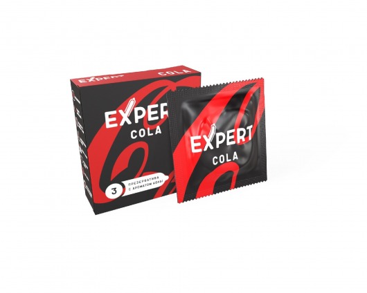 Презервативы с ароматом колы Expert Cola - 3 шт. - Expert - купить с доставкой в Реутове