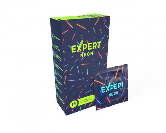 Светящиеся в темноте презервативы Expert Neon - 15 шт. - Expert - купить с доставкой в Реутове