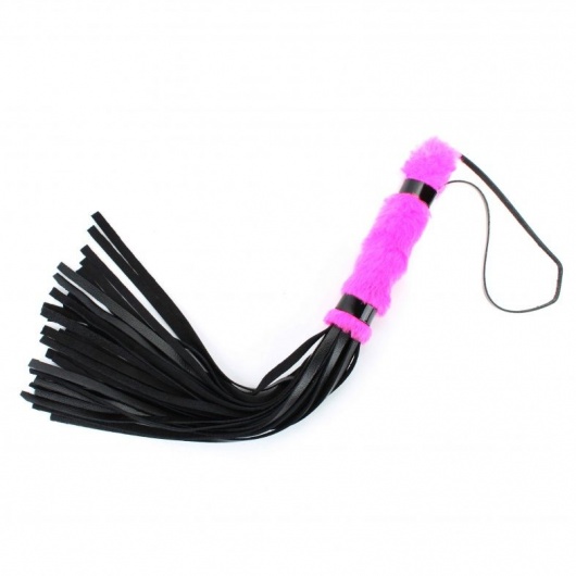Нежная плеть с розовым мехом BDSM Light - 43 см. - БДСМ Арсенал - купить с доставкой в Реутове