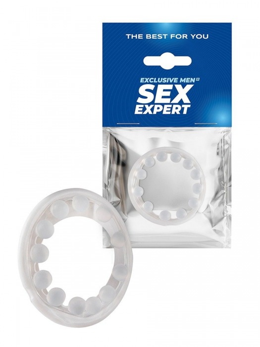 Эрекционное кольцо со стимулирующими шариками на поверхности - Sex Expert - в Реутове купить с доставкой