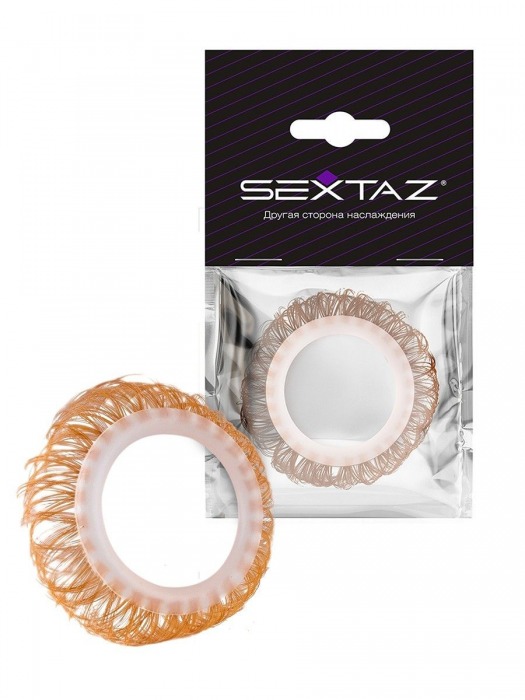 Эрекционное кольцо с бежевыми «ресничками» - Sextaz - в Реутове купить с доставкой
