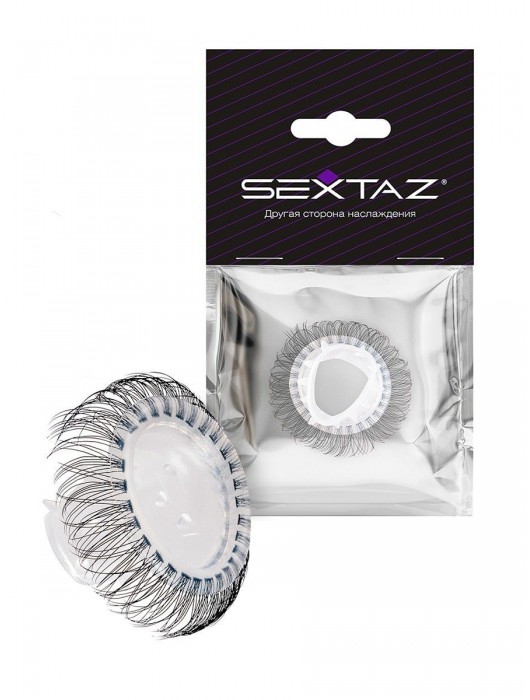 Эластичное эрекционное кольцо с длинными черными «ресничками» - Sextaz - в Реутове купить с доставкой