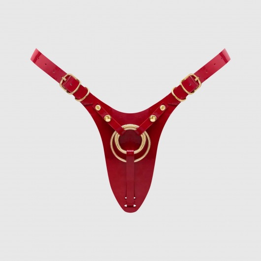 Красный пояс для фиксации насадок Strap-On-Me Leatherette Harness Fabulous - Strap-on-me - купить с доставкой в Реутове