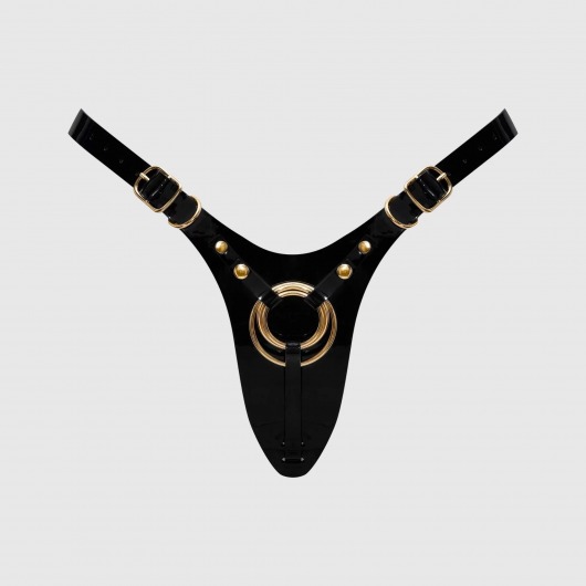 Черный пояс для фиксации насадок Strap-On-Me Leatherette Harness Fabulous - Strap-on-me - купить с доставкой в Реутове