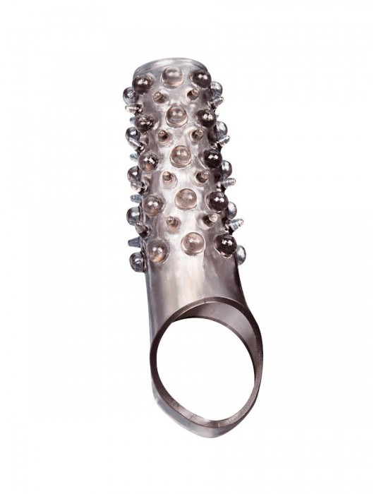 Дымчатая насадка на пенис с шипами и выпуклостями - 12 см. - Sex Expert - в Реутове купить с доставкой