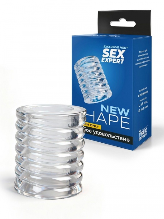 Прозрачная сквозная насадка на пенис с ребрышками - Sex Expert - в Реутове купить с доставкой