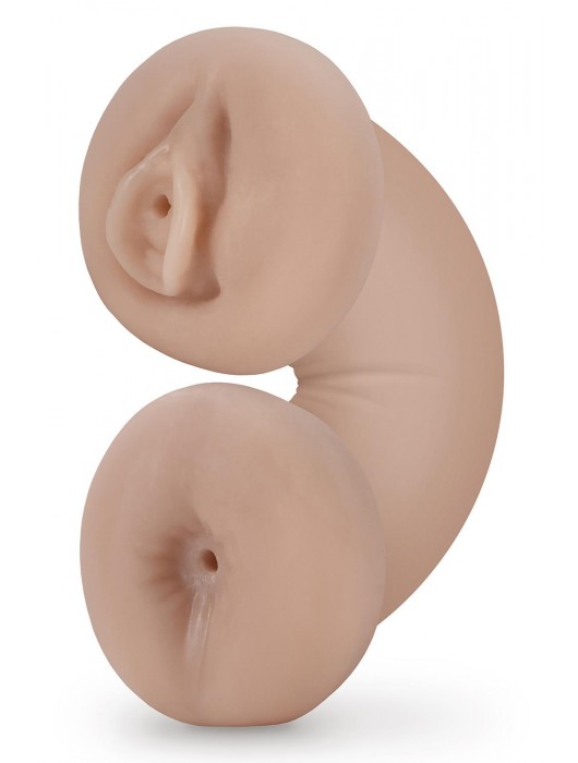 Телесный люминесцентный двусторонний мастурбатор Tasha - Blush Novelties - в Реутове купить с доставкой