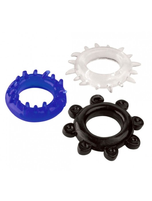 Набор из 3 эрекционных колец разного цвета и рельефа - Boys of Toys - в Реутове купить с доставкой