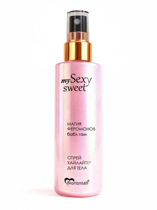 Спрей хайлайтер для тела Sexy Sweet с ароматом бабл-гам, шиммером и феромонами - 200 мл. -  - Магазин феромонов в Реутове