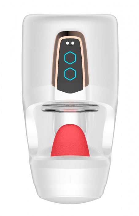 Белый мастурбатор с язычком и возвратно-поступательными движениями - Secwell - в Реутове купить с доставкой