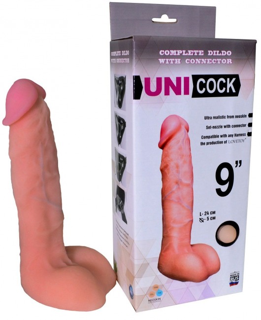 Фаллическая насадка Харнесс UNICOCK 9  - 24 см. - LOVETOY (А-Полимер) - купить с доставкой в Реутове