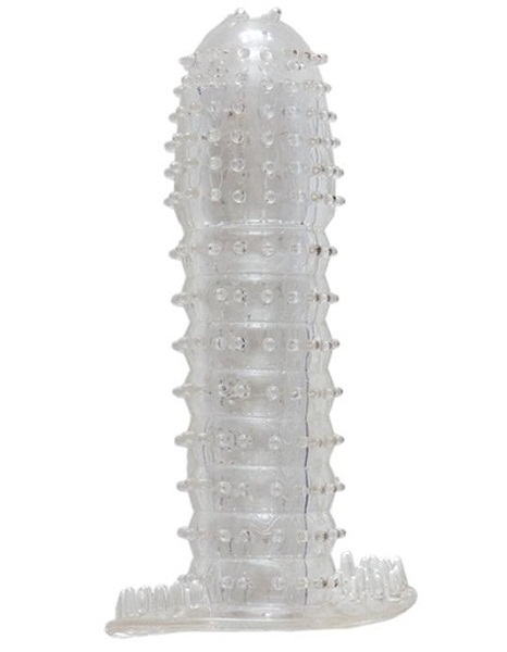 Гелевая прозрачная насадка c шипами - 12 см. - Toyfa Basic - в Реутове купить с доставкой