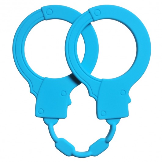 Голубые силиконовые наручники Stretchy Cuffs Turquoise - Lola Games - купить с доставкой в Реутове