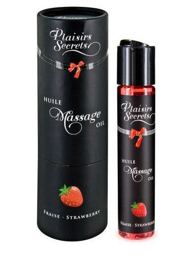 Массажное масло с ароматом клубники Huile de Massage Gourmande Fraise des Bois - 59 мл. - Plaisir Secret - купить с доставкой в Реутове
